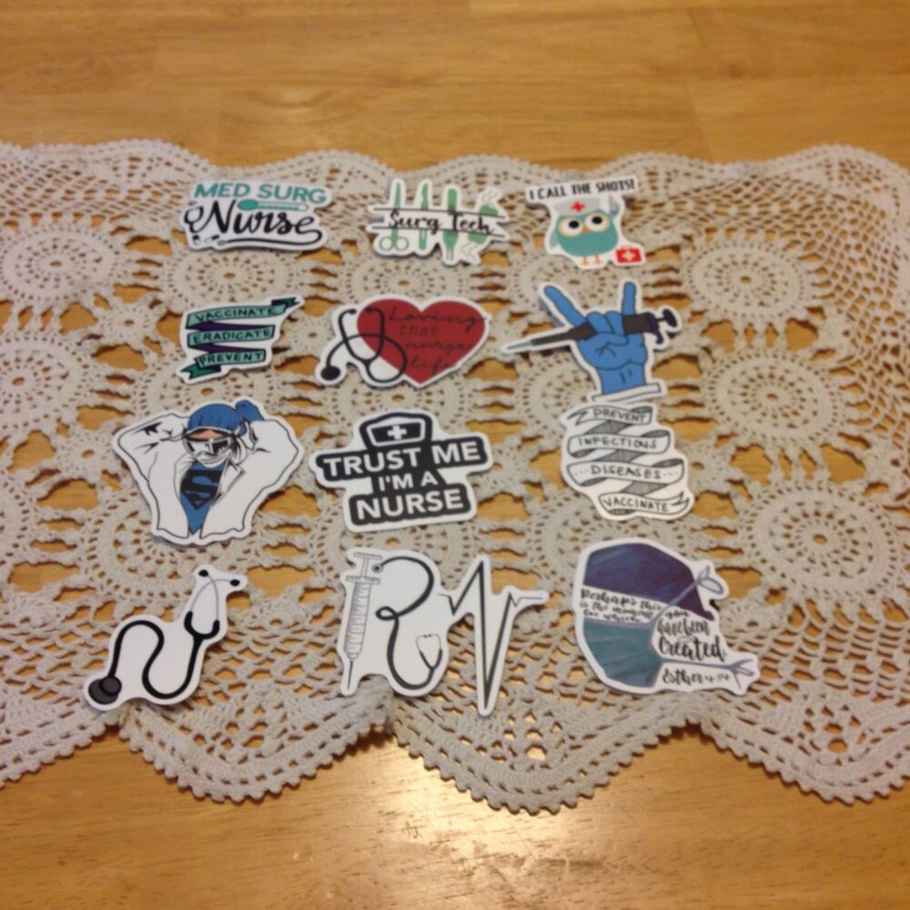 Nursing stickers, locker stickers, crafts or scrapbooking
